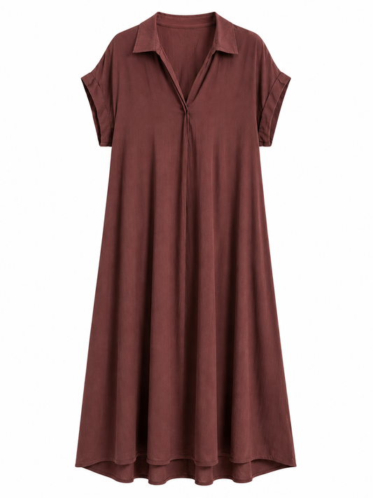 Studio Shirt Maxi Dress – Chocolate Brown