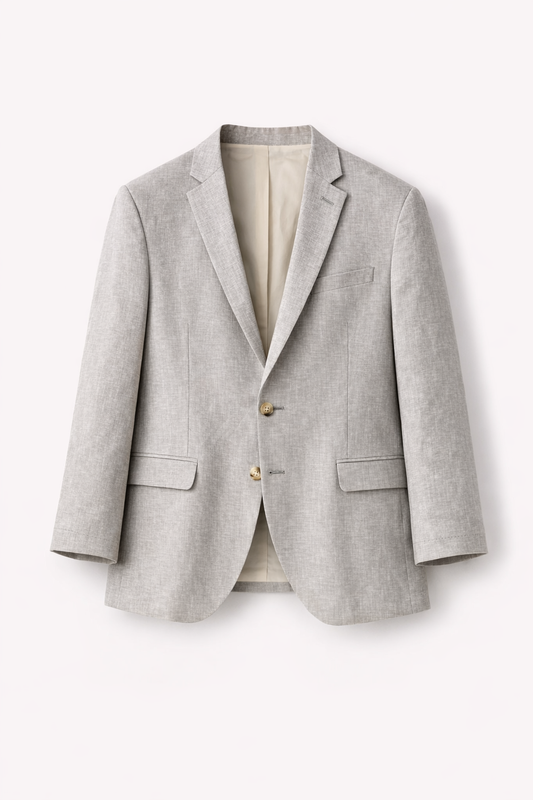 Moss London Men’s Linen Formal Blazer – Grey