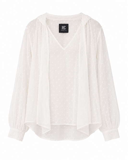 Chiffon Swiss Dot Blouse – Product Description