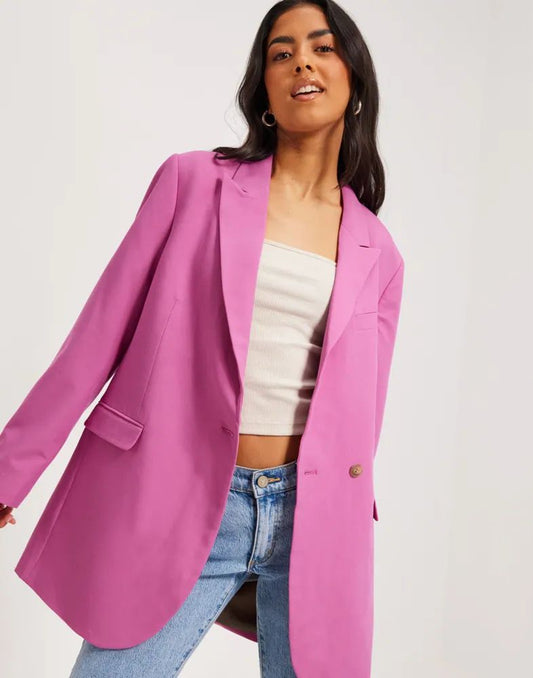 JACK & JONES STYLE Women’s Oversized Tailored Blazer – Pink