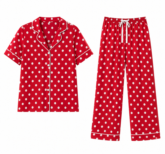 Rose & Lee Red Polka Dot Pajama Set