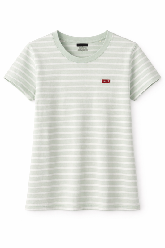 Levi’s® Women’s Striped T-Shirt (Light Green / White)