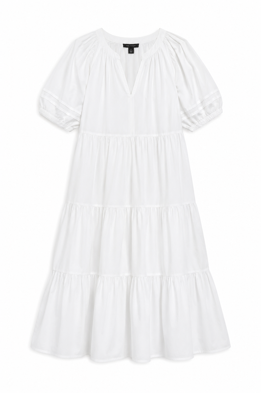 Ann Taylor Tiered Cotton Midi Dress