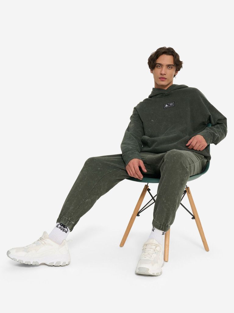 Kappa Unisex Washed Jogger Pants – Dark Olive