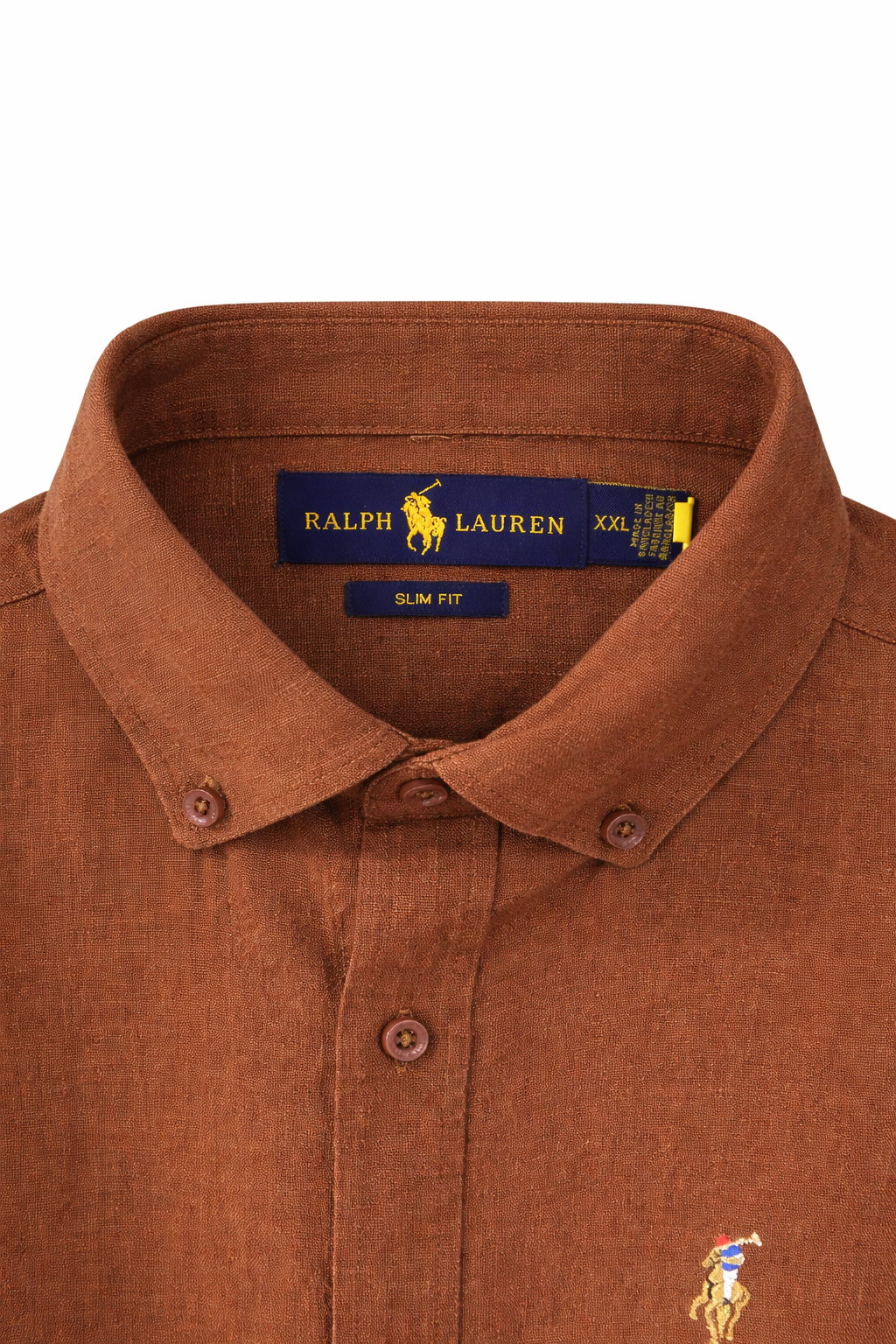 Polo Ralph Lauren Textured Shirt – Brown (Slim Fit)