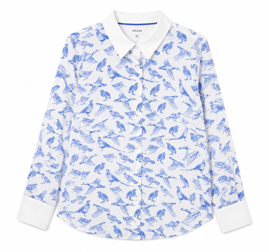 Joules – Bird Print Button-Up Shirt