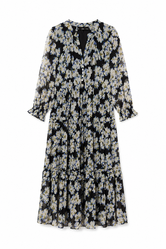 Mango Floral Tiered Maxi Dress – Product Description