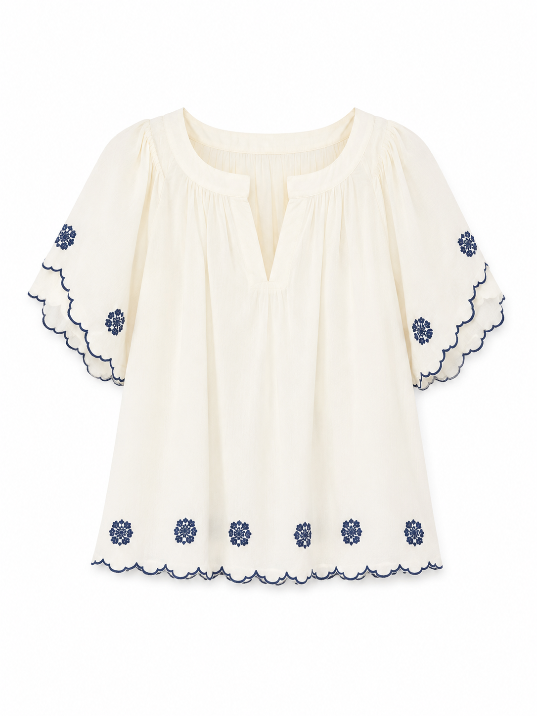Old Navy Embroidered Flutter Sleeve Blouse – Product Description