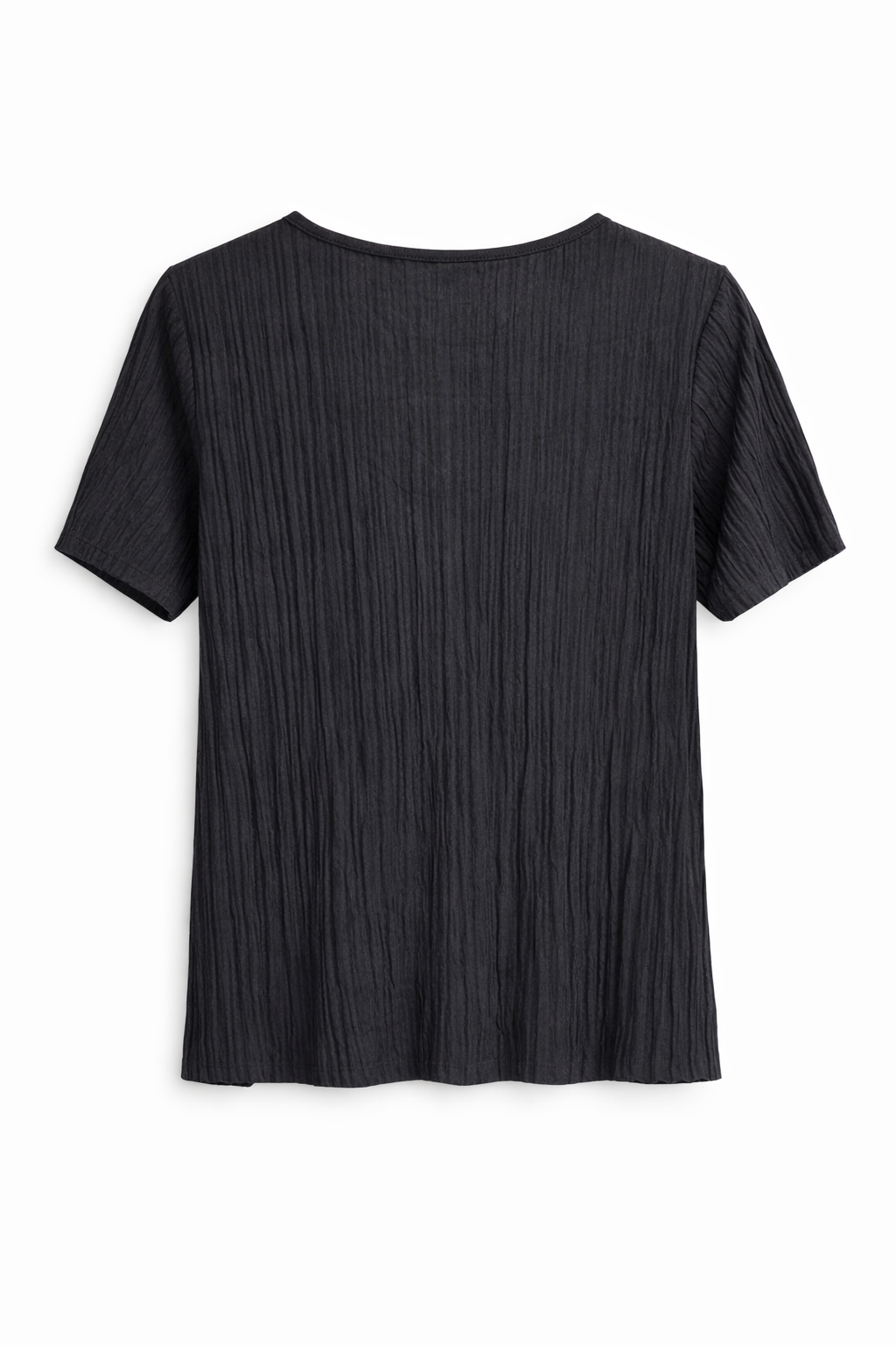 VILA Textured Ribbed Blouse – Black
