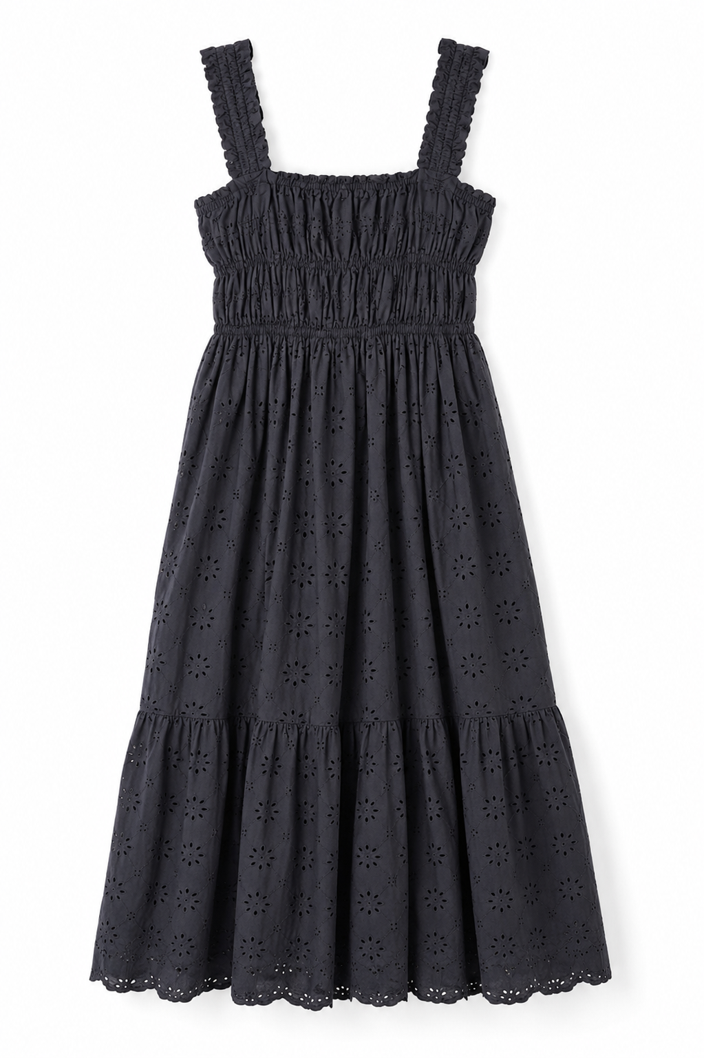 Levi's Eyelet Smocked Midi Dress