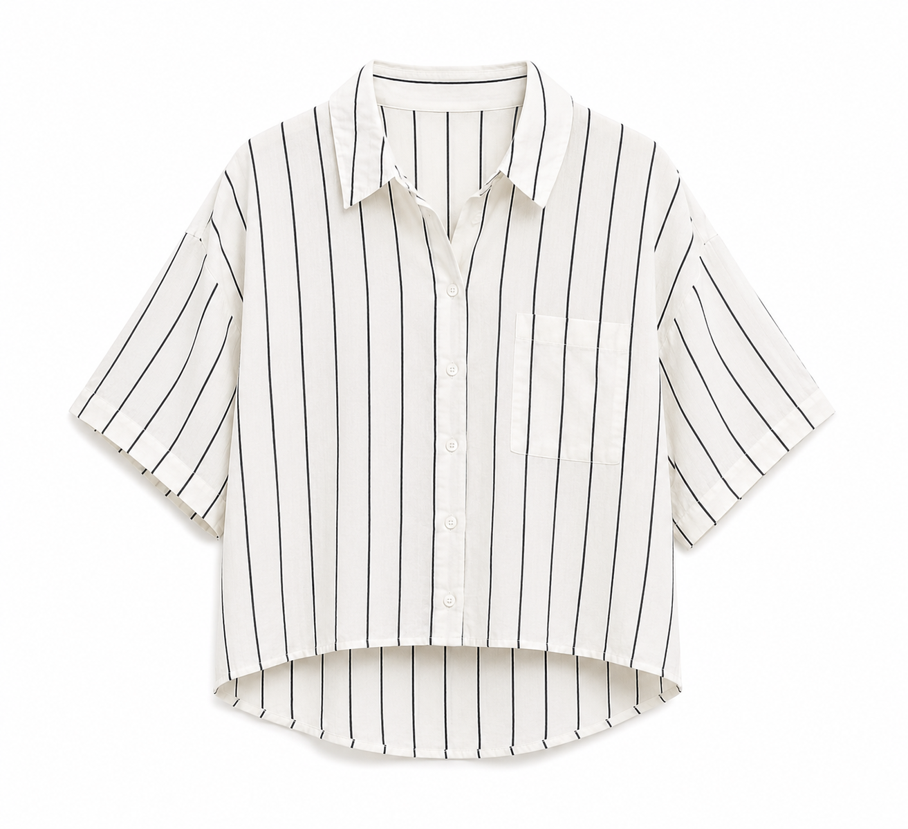 SF Striped Cropped Shirt – Product Description