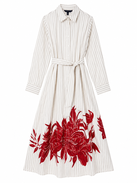 Tommy Hilfiger Striped Floral Shirt Dress – Product Description