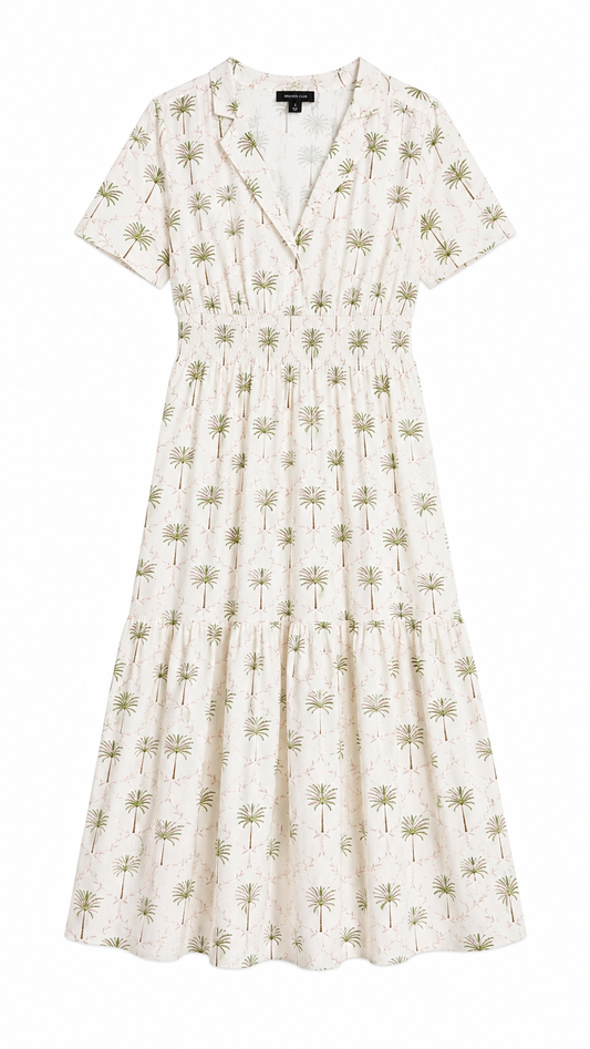 J&W Palm Print Midi Dress