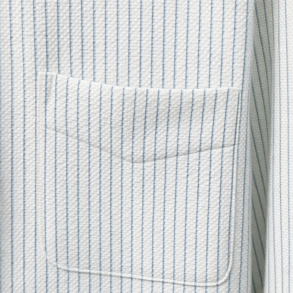 ZARA Textured Striped Shirt – White & Light Blue