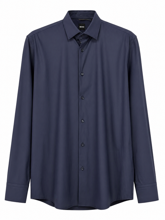BOSS Dark Navy Slim-Fit Dress Shirt