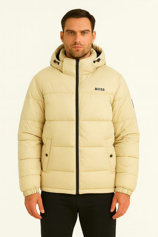BOSS men’s black puffer jacket