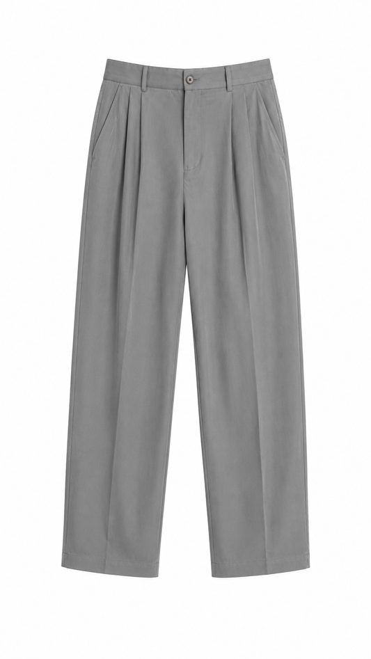 Zara Relaxed Pleated Wide-Leg Trousers
