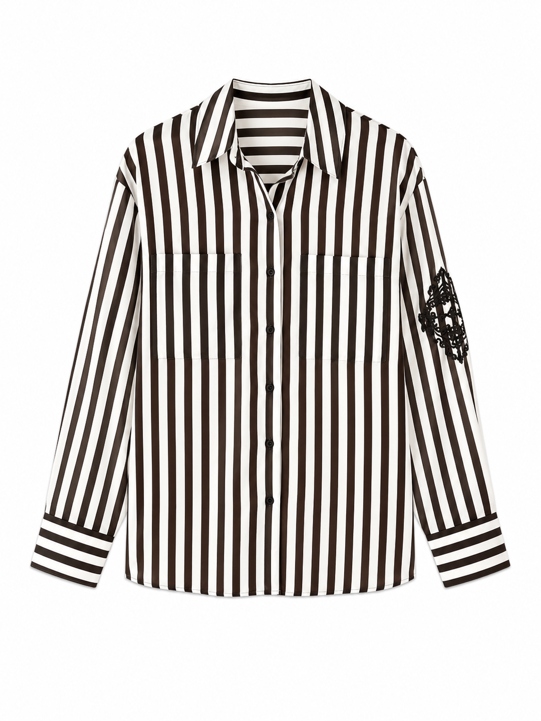 Women's Striped Button-Up Shirt – Product Description