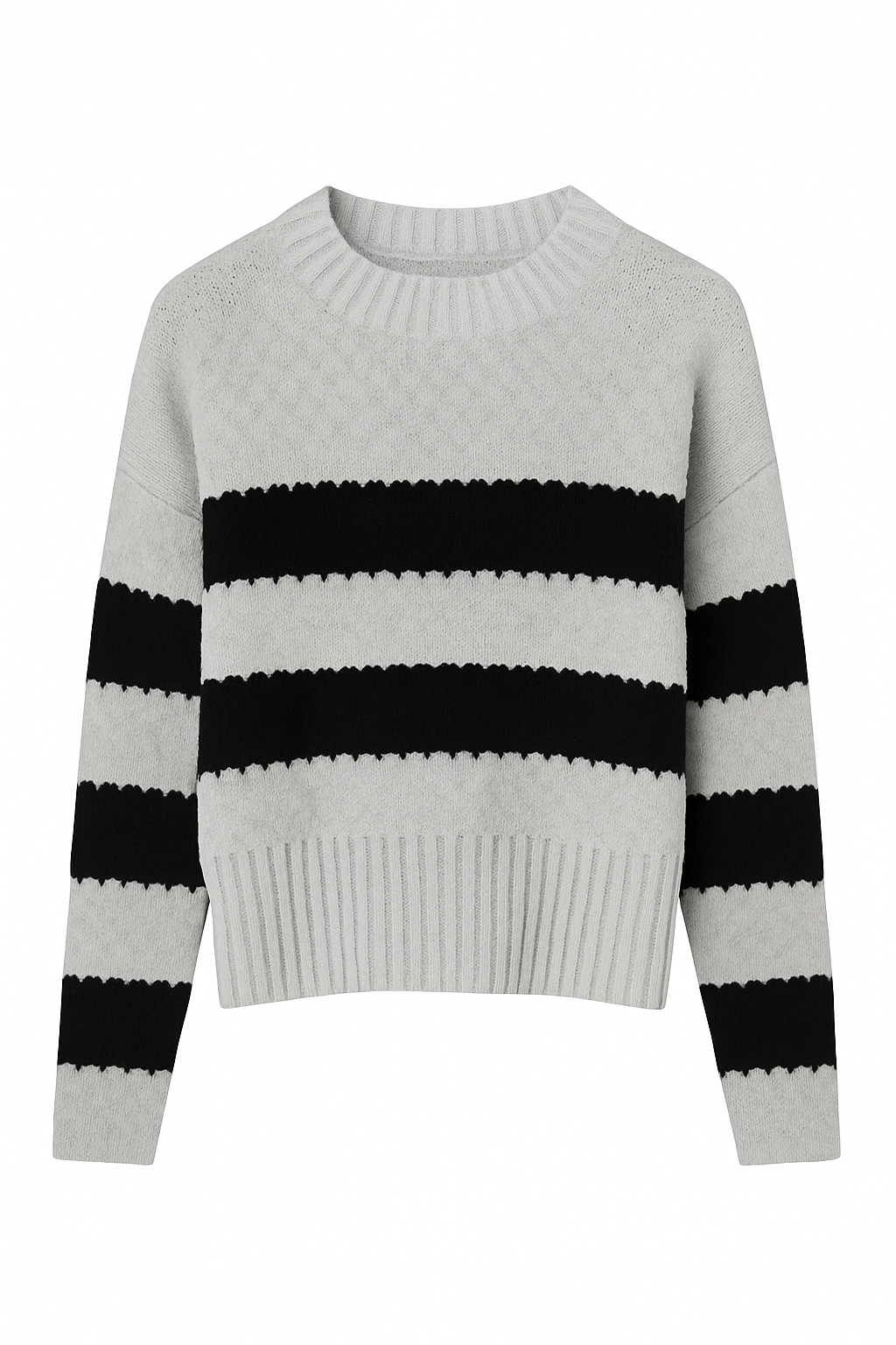 Striped Textured Knit Sweater – Women