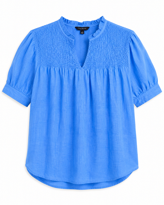 Talbots Smocked Yoke Blouse – Product Description