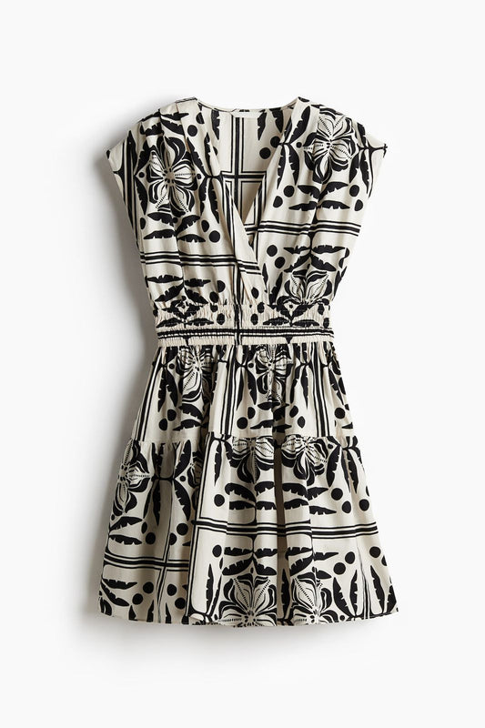 H&M Printed Mini Dress – Black & White