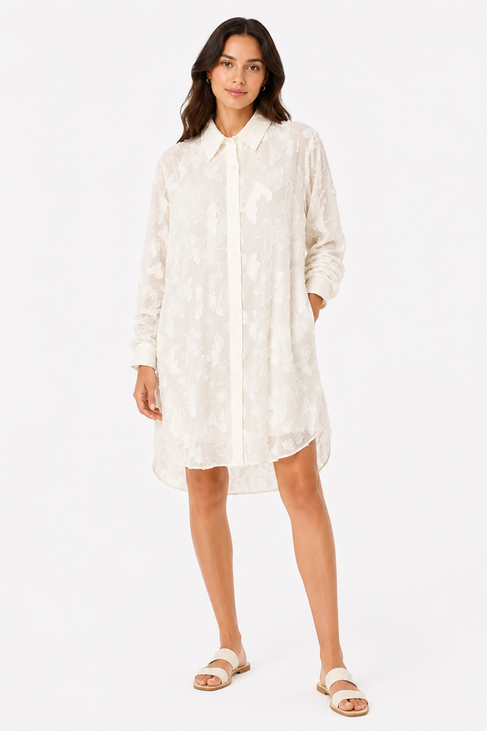 Kappahl – Textured Floral Shirt Dress