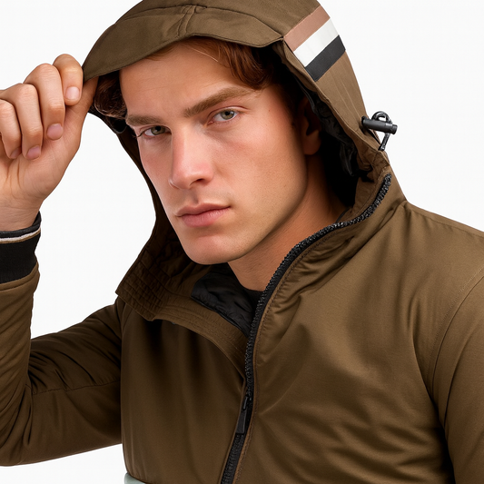 BOSS Men’s Two-Tone Hooded Puffer Jacket