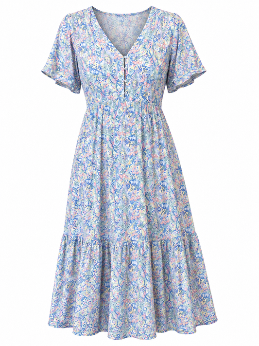 J&W Paisley Print Midi Dress