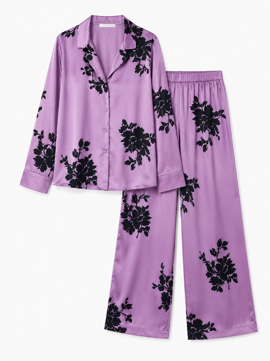 Zara Satin Floral Two-Piece Set – Product Description