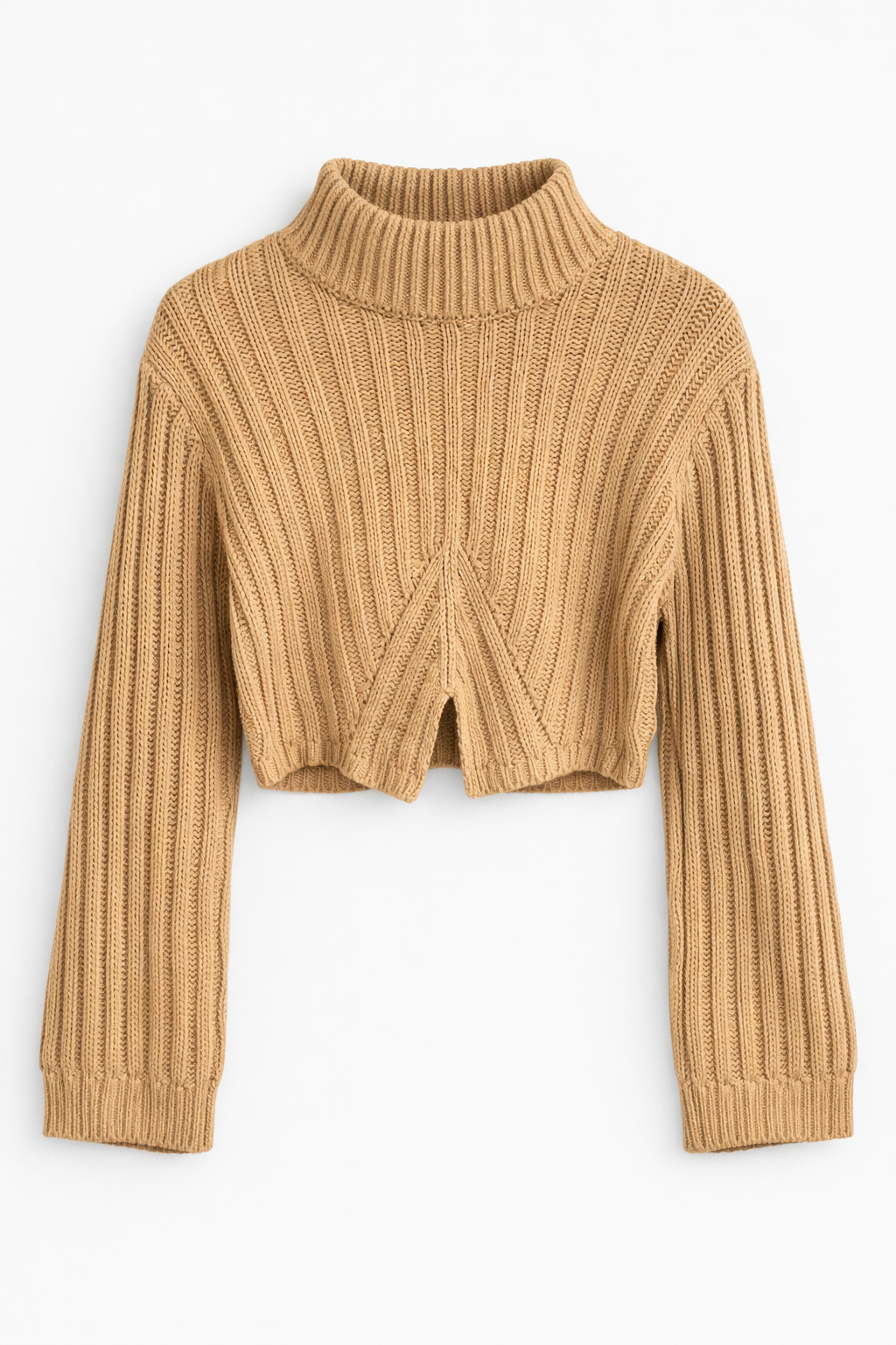 Ribbed Cropped Knit Blouse