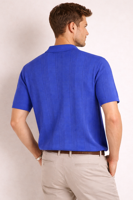 Ted Baker London Textured Knit Polo – Royal Blu