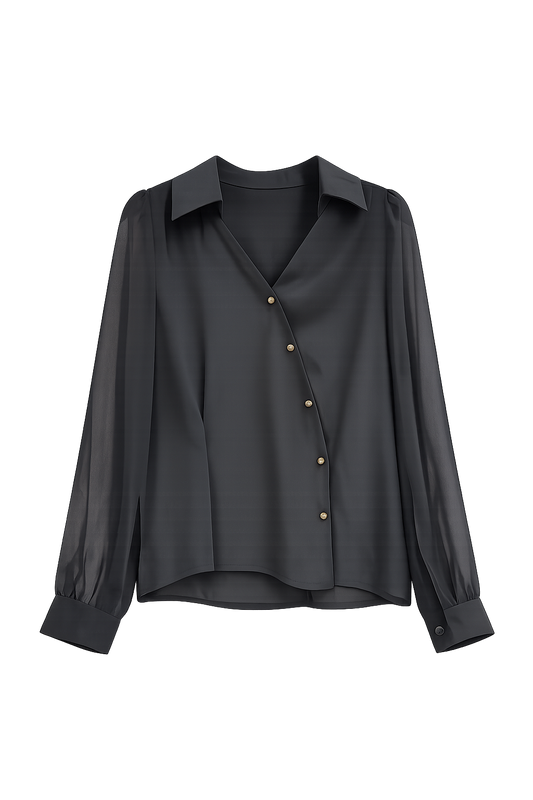 Meixi Black Elegant Blouse