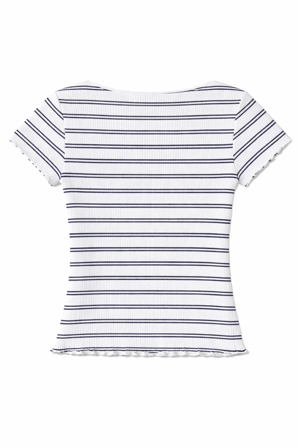 George Blouse – Ribbed Striped Scoop Neck Top