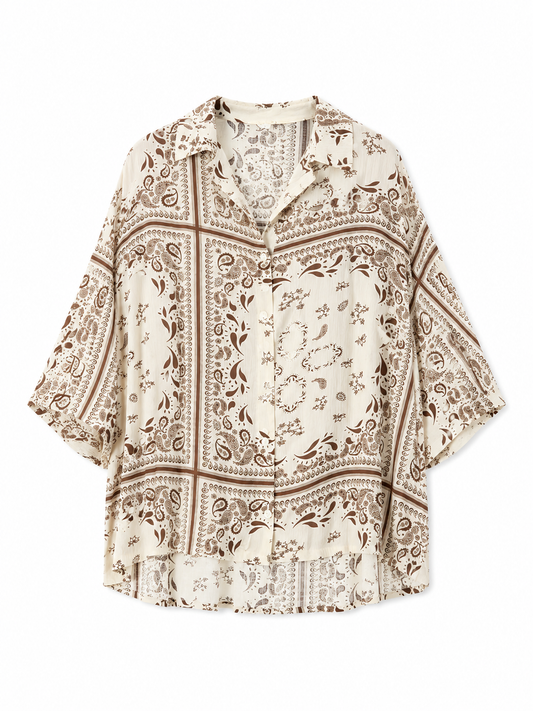 ON Beige & Brown Paisley Print Shirt