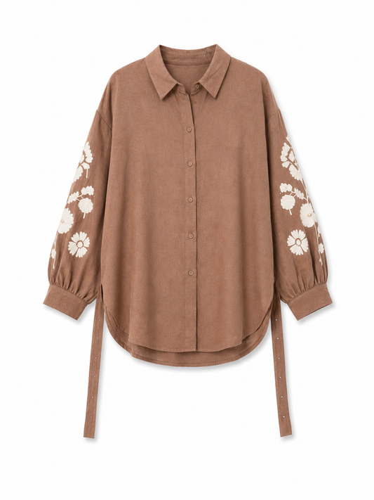 Zara Embroidered Sleeve Shirt – Product Description
