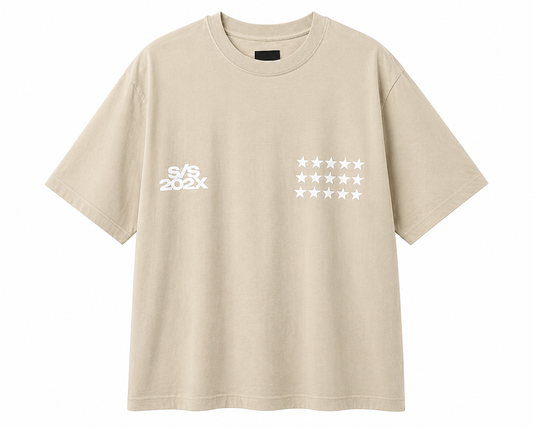 H&M Beige Graphic T-Shirt (S/S Design)