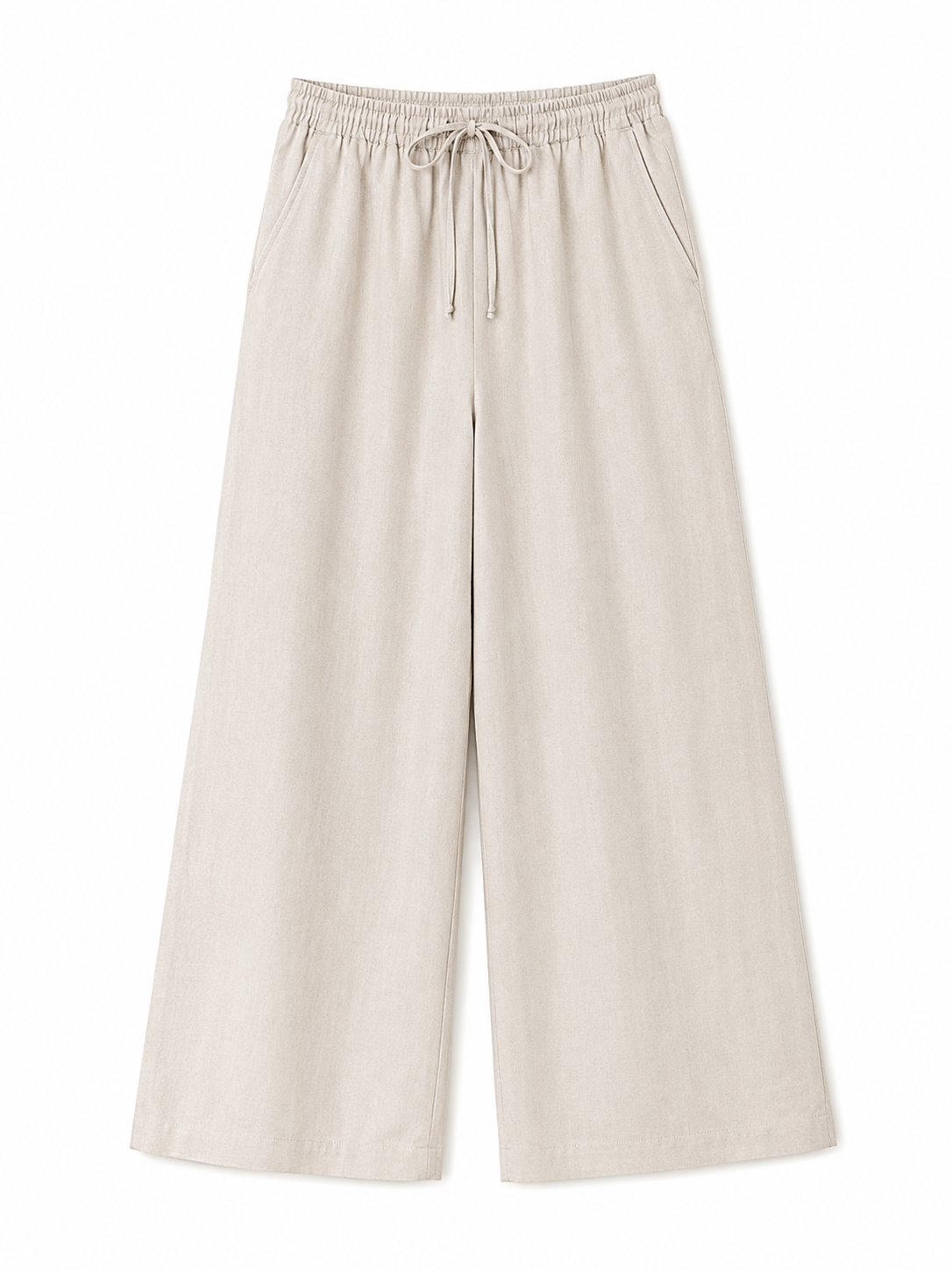 Zara Linen Blend Wide-Leg Pants