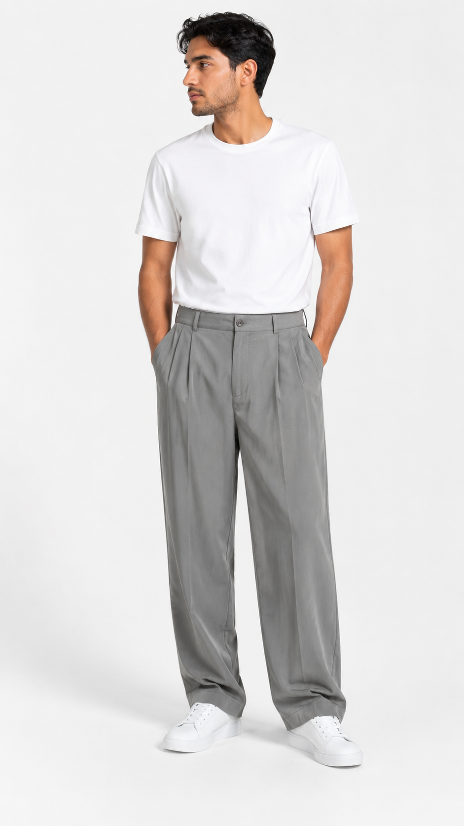 Zara Relaxed Pleated Wide-Leg Trousers