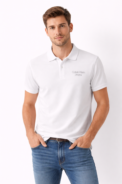 Calvin Klein Jeans White Polo Shirt