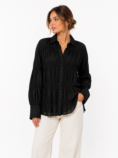 ZARA Gathered Tiered Shirt