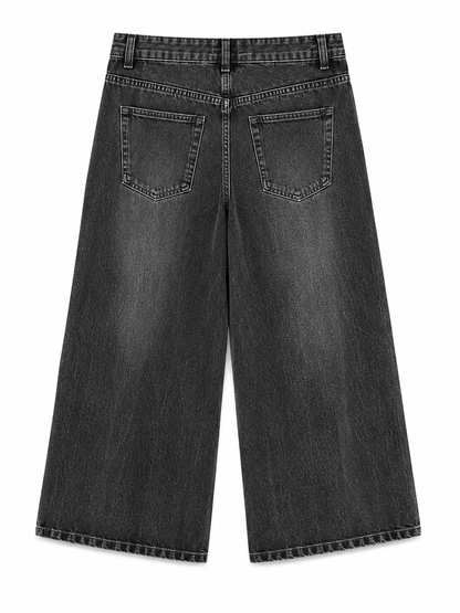 Bonprix Washed Black Wide Leg Jeans