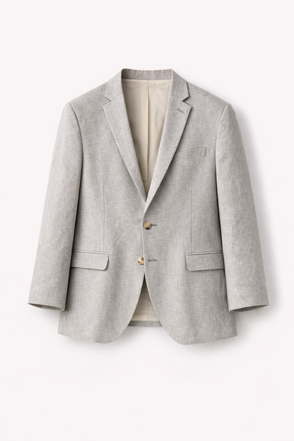 Moss London Men’s Linen Formal Blazer – Grey