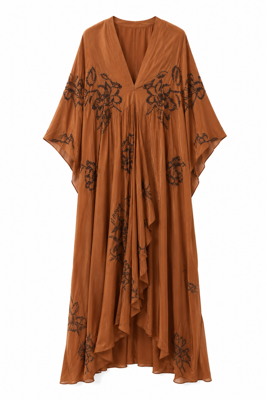 Zara Embellished Flowing Maxi Kaftan Dress – Product Description