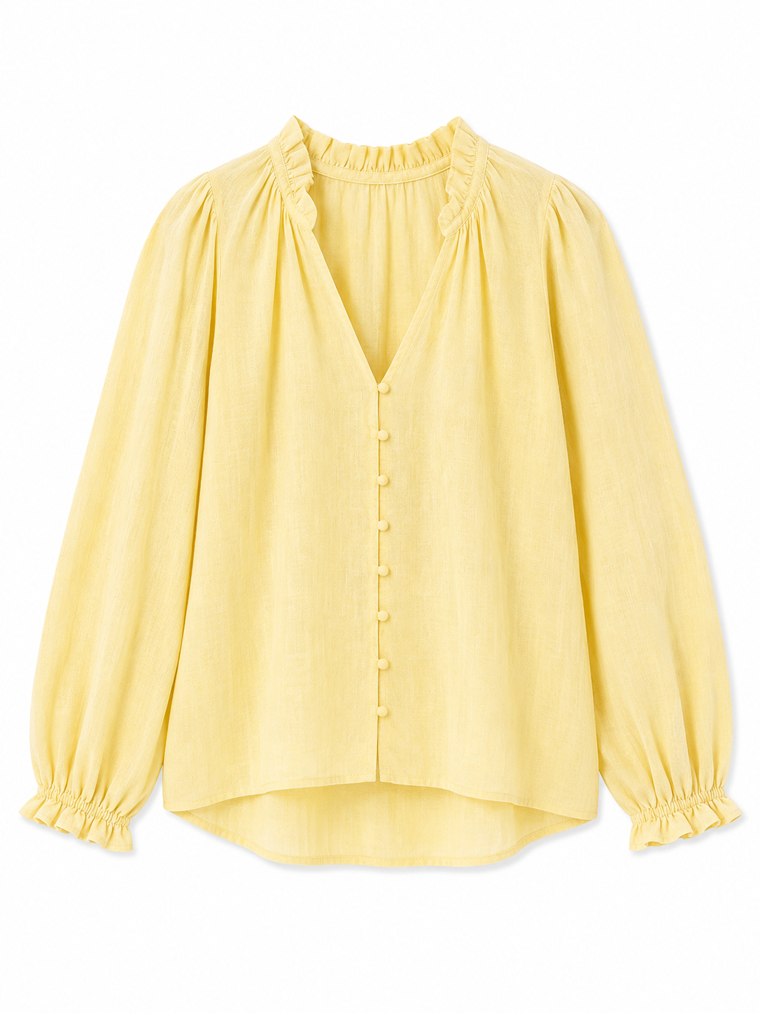 AE Yellow Ruffle-Neck Blouse