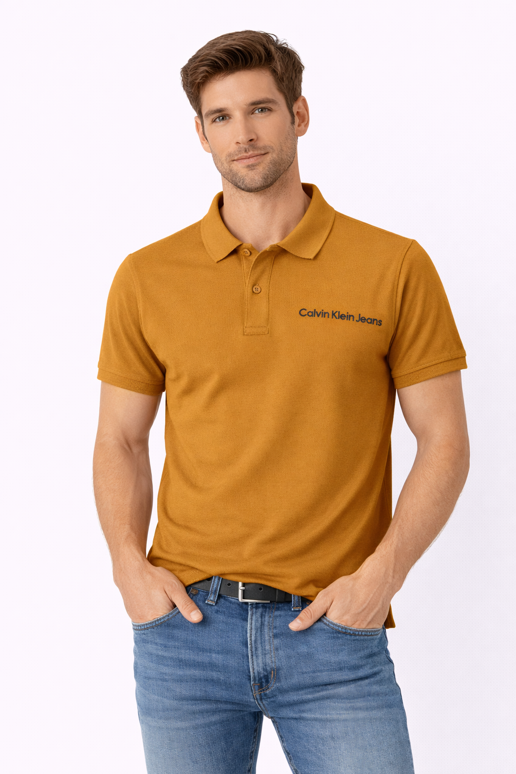 Calvin Klein Jeans Mustard / Golden Polo Shirt