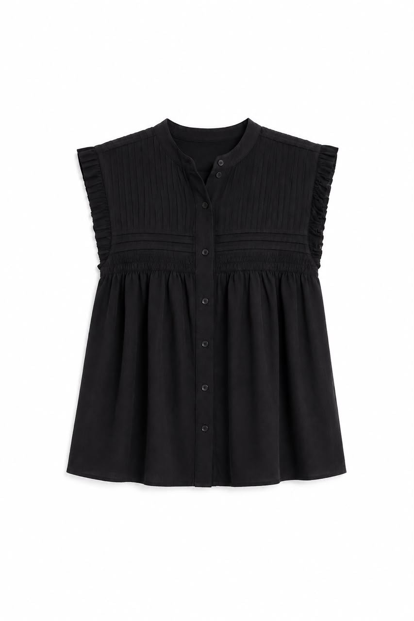 On Women's Pintuck Sleeveless Blouse