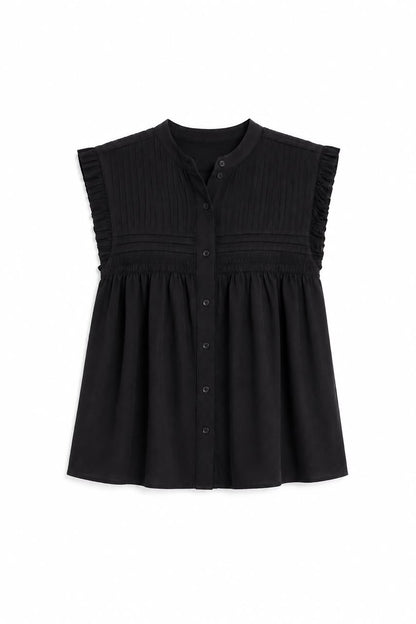 On Women's Pintuck Sleeveless Blouse