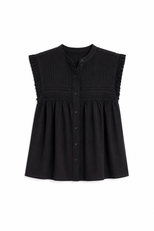 On Women's Pintuck Sleeveless Blouse