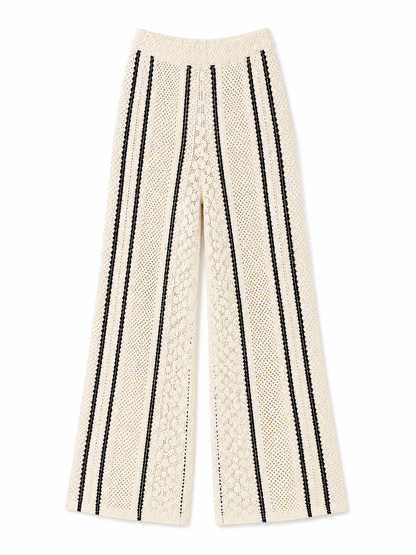W Pants Crochet Wide-Leg Pants – Product Description