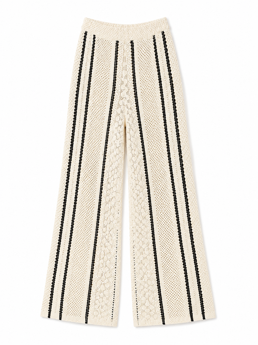 W Pants Crochet Wide-Leg Pants – Product Description